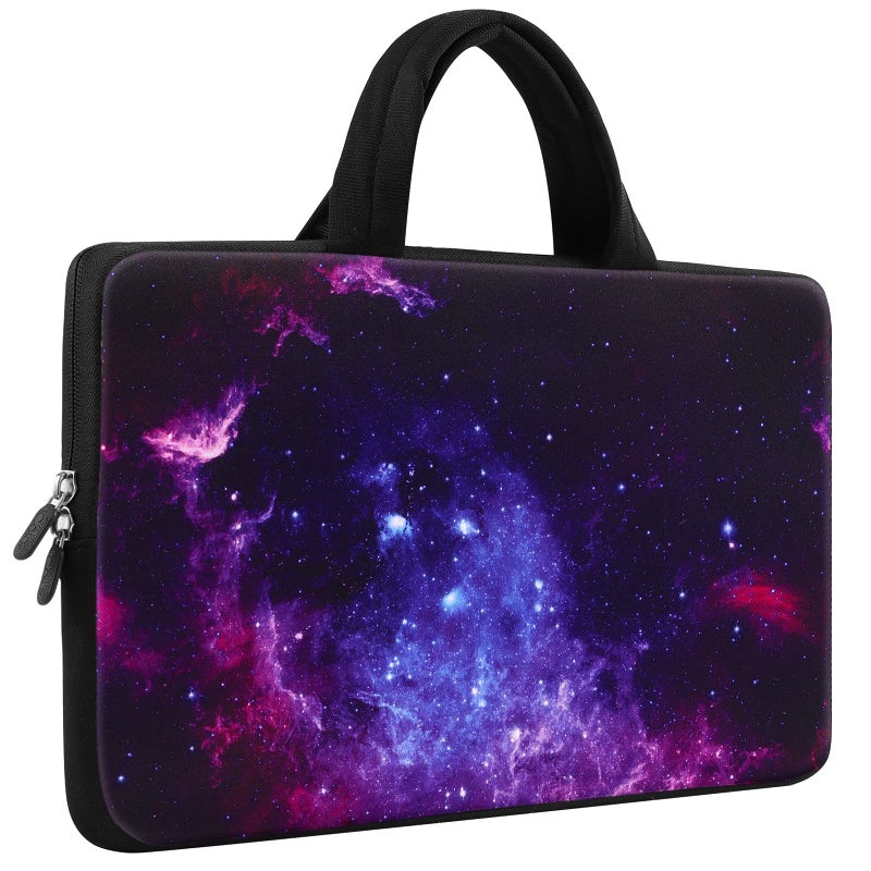 ICOLOR 11 11.6 12 12.1 12.5 inch Laptop Carrying Bag Chromebook Case Notebook Ultrabook Bag Tablet Cover Neoprene Laptop Sleeve case chromebook Sleeve with Handle Kids Boys Girls Blue Galaxy - Image 1